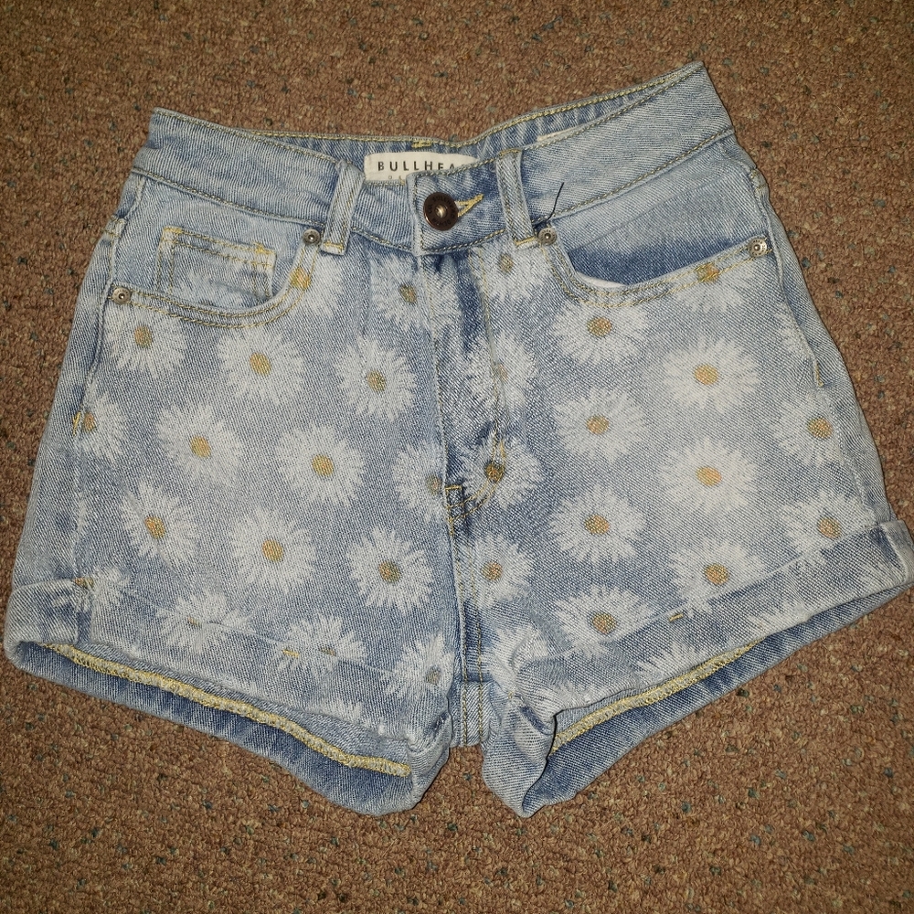 High rise jean shorts